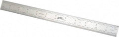 SPI - 12" Long, 1/64, 1/32, 1/16, 1/8" Graduation, Rigid Steel Rule - 4R Graduation Style, 1" Wide, Silver - Benchmark Tooling