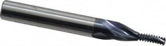 Accupro - #8-32 UNC, 0.115" Cutting Diam, 3 Flutes, Solid Carbide Helical Flute Thread Mill - Internal Thread, 5/16" LOC, 2" OAL, 1/4" Shank Diam - Benchmark Tooling