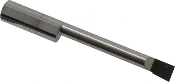 Accupro - 0.23" Min Bore Diam, 1.6" Max Bore Depth, 5/16 Shank Diam, Boring Bar - Left Hand Cut, Solid Carbide, Bright Finish - Exact Industrial Supply