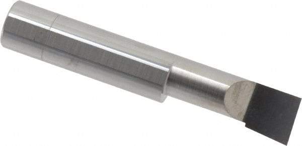 Accupro - 0.49" Min Bore Diam, 1-1/4" Max Bore Depth, 1/2 Shank Diam, Boring Bar - Left Hand Cut, Solid Carbide, Bright Finish - Exact Industrial Supply