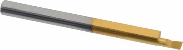 Accupro - 0.08" Min Bore Diam, 0.15" Max Bore Depth, 1/8 Shank Diam, Boring Bar - Right Hand Cut, Solid Carbide, TiN Finish - Exact Industrial Supply