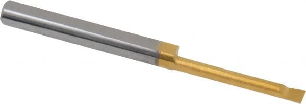 Accupro - 0.08" Min Bore Diam, 0.6" Max Bore Depth, 1/8 Shank Diam, Boring Bar - Right Hand Cut, Solid Carbide, TiN Finish - Exact Industrial Supply