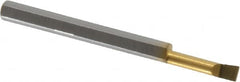 Accupro - 0.1" Min Bore Diam, 0.4" Max Bore Depth, 1/8 Shank Diam, Boring Bar - Right Hand Cut, Solid Carbide, TiN Finish - Exact Industrial Supply