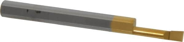 Accupro - 0.12" Min Bore Diam, 1/2" Max Bore Depth, 3/16 Shank Diam, Boring Bar - Right Hand Cut, Solid Carbide, TiN Finish - Exact Industrial Supply