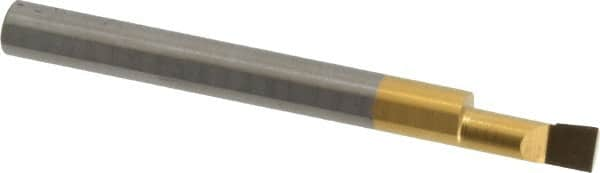 Accupro - 0.16" Min Bore Diam, 0.4" Max Bore Depth, 3/16 Shank Diam, Boring Bar - Right Hand Cut, Solid Carbide, TiN Finish - Exact Industrial Supply