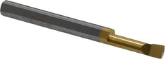 Accupro - 0.16" Min Bore Diam, 0.6" Max Bore Depth, 3/16 Shank Diam, Boring Bar - Right Hand Cut, Solid Carbide, TiN Finish - Exact Industrial Supply