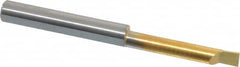 Accupro - 0.16" Min Bore Diam, 0.9" Max Bore Depth, 3/16 Shank Diam, Boring Bar - Right Hand Cut, Solid Carbide, TiN Finish - Exact Industrial Supply