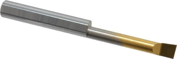 Accupro - 0.2" Min Bore Diam, 1.2" Max Bore Depth, 1/4 Shank Diam, Boring Bar - Right Hand Cut, Solid Carbide, TiN Finish - Exact Industrial Supply