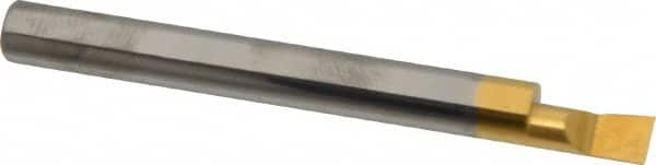 Accupro - 0.2" Min Bore Diam, 0.4" Max Bore Depth, 1/4 Shank Diam, Boring Bar - Right Hand Cut, Solid Carbide, TiN Finish - Exact Industrial Supply