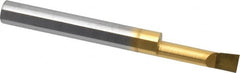 Accupro - 0.2" Min Bore Diam, 0.8" Max Bore Depth, 1/4 Shank Diam, Boring Bar - Right Hand Cut, Solid Carbide, TiN Finish - Exact Industrial Supply