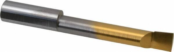 Accupro - 0.29" Min Bore Diam, 1.6" Max Bore Depth, 5/16 Shank Diam, Boring Bar - Right Hand Cut, Solid Carbide, TiN Finish - Exact Industrial Supply