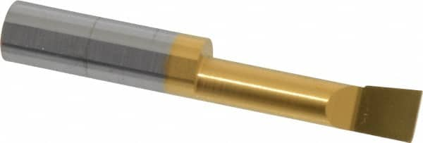 Accupro - 0.32" Min Bore Diam, 1-1/4" Max Bore Depth, 3/8 Shank Diam, Boring Bar - Right Hand Cut, Solid Carbide, TiN Finish - Exact Industrial Supply