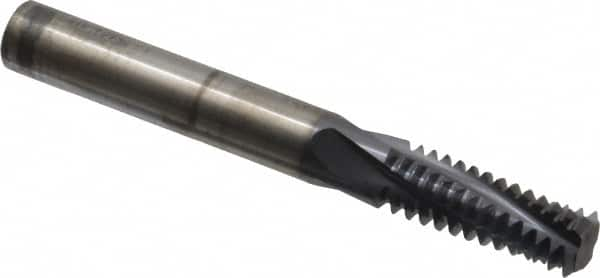 Accupro - M20x2.50 Metric Coarse, 0.4701" Cutting Diam, 4 Flute, Solid Carbide Helical Flute Thread Mill - Internal Thread, 32mm LOC, 100mm OAL, 12mm Shank Diam - Benchmark Tooling