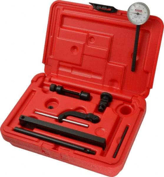 SPI - 0.001" Graduation, 0-100 Dial Reading, Indicator & Base Kit - 0.001 Inch Graduation, Includes Certificate of Calibration Traceable to NIST - Benchmark Tooling