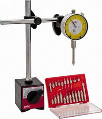 Value Collection - 0.001" Graduation, Indicator & Base Kit - 0.001 Inch Graduation, Includes Indicator, Magnetic Base, Point Set - Benchmark Tooling