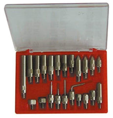 Value Collection - 0.001" Graduation, 0-100 Dial Reading, Indicator & Base Kit - 2" Base Length x 2" Base Width x 2-1/2" Base Height, 2-3/16" Dial Diam - Benchmark Tooling