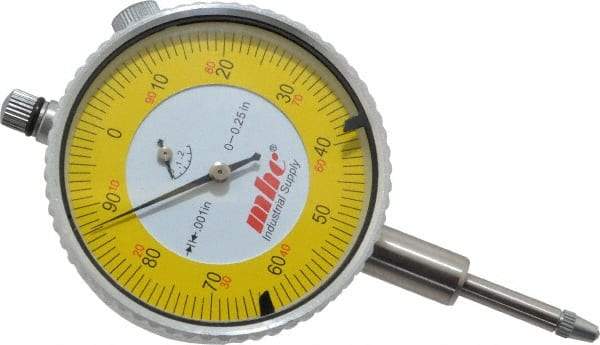 Value Collection - 1/4" Range, 0-100 Dial Reading, 0.001" Graduation Dial Drop Indicator - 2-9/32" Dial, Revolution Counter - Benchmark Tooling