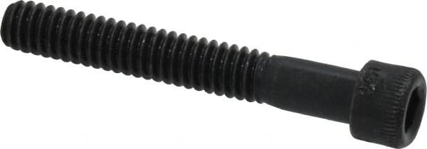 Made in USA - 1/4-20 UNC Hex Socket Drive, Socket Cap Screw - Alloy Steel, Black Oxide Finish, Partially Threaded, 1-3/4" Length Under Head - Benchmark Tooling