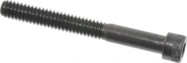 Made in USA - 1/4-20 UNC Hex Socket Drive, Socket Cap Screw - Alloy Steel, Black Oxide Finish, Partially Threaded, 2-1/4" Length Under Head - Benchmark Tooling