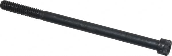 Made in USA - 1/4-20 UNC Hex Socket Drive, Socket Cap Screw - Alloy Steel, Black Oxide Finish, Partially Threaded, 4" Length Under Head - Benchmark Tooling