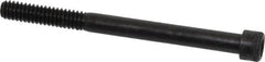 Made in USA - 1/4-20 UNC Hex Socket Drive, Socket Cap Screw - Alloy Steel, Black Oxide Finish, Partially Threaded, 3" Length Under Head - Benchmark Tooling