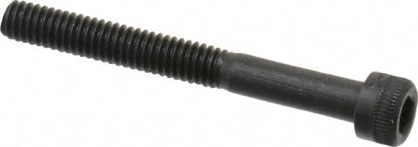 Made in USA - #6-40 UNF Hex Socket Drive, Socket Cap Screw - Alloy Steel, Black Oxide Finish, Partially Threaded, 1-1/4" Length Under Head - Benchmark Tooling