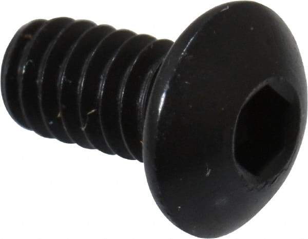 Holo-Krome - #5-40 UNC Hex Socket Drive, Button Screw - Alloy Steel, Black Oxide Finish, Fully Threaded, 1/4" Length Under Head - Benchmark Tooling