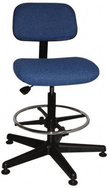 Bevco - Pneumatic Height Adjustable Chair - Cloth Seat, Navy Blue - Benchmark Tooling