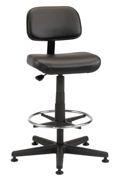 Bevco - Pneumatic Height Adjustable Chair - Vinyl Seat, Black - Benchmark Tooling