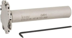Iscar - Shank Connection, 3/16" Cutting Width, 5/8" Depth of Cut, 2" Cutter Diam, 4 Tooth Indexable Slotting Cutter - 3/4" Shank Diam, ETS-LN08 Toolholder, LNET Insert, Right Hand Cutting Direction - Benchmark Tooling