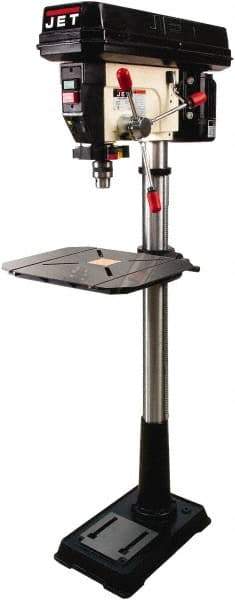 Jet - 16-1/2" Swing, Variable Speed Pulley Drill Press - Variable Speed, 3/4 hp, Single Phase - Benchmark Tooling