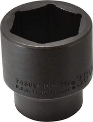 Proto - 1/2" Drive 38mm Standard Impact Socket - 6 Points, 2-3/8" OAL - Benchmark Tooling