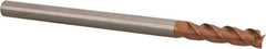 Accupro - 3/8", 1-1/2" LOC, 3/8" Shank Diam, 6" OAL, 3 Flute, Solid Carbide Square End Mill - Single End, TiCN Finish, Spiral Flute, 40° Helix, Centercutting, Right Hand Cut, Right Hand Flute - Benchmark Tooling