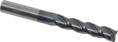 Accupro - 7/16", 2" LOC, 7/16" Shank Diam, 4" OAL, 3 Flute, Solid Carbide Square End Mill - Single End, AlTiN Finish, Spiral Flute, 40° Helix, Centercutting, Right Hand Cut, Right Hand Flute - Benchmark Tooling