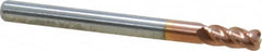 Accupro - 1/8", 4 Flute, Single End, Solid Carbide, 0.03" Corner Radius End Mill - 1-1/2" OAL, 40° Helix, Right Hand Flute, 1/4" LOC, Right Hand Cut - Benchmark Tooling