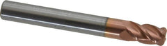 Accupro - 1/4", 4 Flute, Single End, Solid Carbide, 0.06" Corner Radius End Mill - 2" OAL, 40° Helix, Right Hand Flute, 3/8" LOC, Right Hand Cut - Benchmark Tooling