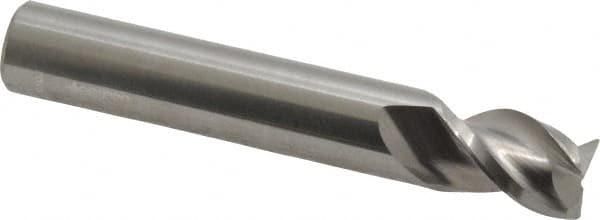 Accupro - 7/16", 3 Flute, Single End, Solid Carbide, 0.02" Corner Radius End Mill - 2-3/4" OAL, 40° Helix, Right Hand Flute, 9/16" LOC, Right Hand Cut - Benchmark Tooling
