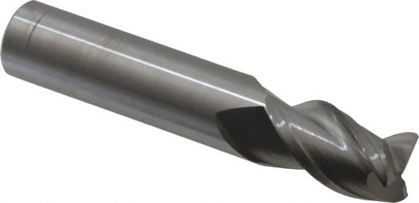 Accupro - 9/16" Diam 3 Flute Solid Carbide 0.025" Corner Radius End Mill - Benchmark Tooling