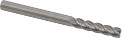 Accupro - 1/4", 4 Flute, Single End, Solid Carbide, 0.01" Corner Radius End Mill - 3" OAL, 40° Helix, Right Hand Flute, 1-1/8" LOC, Right Hand Cut - Benchmark Tooling