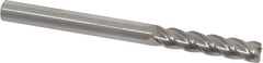 Accupro - 1/4", 4 Flute, Single End, Solid Carbide, 0.02" Corner Radius End Mill - 3" OAL, 40° Helix, Right Hand Flute, 1-1/8" LOC, Right Hand Cut - Benchmark Tooling