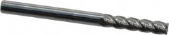 Accupro - 1/4", 4 Flute, Single End, Solid Carbide, 0.03" Corner Radius End Mill - 3" OAL, 40° Helix, Right Hand Flute, 1-1/8" LOC, Right Hand Cut - Benchmark Tooling