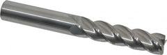 Accupro - 1/2", 4 Flute, Single End, Solid Carbide, 0.02" Corner Radius End Mill - 4" OAL, 40° Helix, Right Hand Flute, 2" LOC, Right Hand Cut - Benchmark Tooling