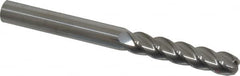 Accupro - 3/8", 4 Flute, Single End, Solid Carbide, 1/8" Corner Radius End Mill - 4" OAL, 40° Helix, Right Hand Flute, 1-3/4" LOC, Right Hand Cut - Benchmark Tooling