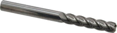 Accupro - 3/8", 4 Flute, Single End, Solid Carbide, 0.09" Corner Radius End Mill - 4" OAL, 40° Helix, Right Hand Flute, 1-3/4" LOC, Right Hand Cut - Benchmark Tooling