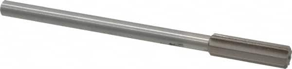 Interstate - 0.6" High Speed Steel Chucking Reamer - Straight Flute, 0.4355" Straight Shank, 2" Flute Length, 8" OAL - Benchmark Tooling