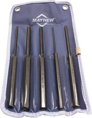 Mayhew - 5 Piece, 1/8 to 3/8", Pin Punch Set - Round Shank, Comes in Vinyl Pouch - Benchmark Tooling