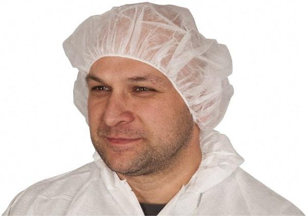 PRO-SAFE - Size L, 24 Inch Diameter Bouffant Cap - White, Polypropylene, ISO Class 8 - Benchmark Tooling
