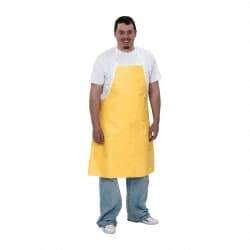 Dupont - 28" Wide x 36" Long x 10 mil Thick Bib Apron - Tyvek QC, Yellow, Resists Liquid Splashes - Benchmark Tooling