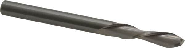 Onsrud - 1/4" Cutting Diam x 1-1/8" Length of Cut, 2 Flute, Downcut Spiral Router Bit - Uncoated, Right Hand Cut, Solid Carbide, 3" OAL x 1/4" Shank Diam, Double Edge, 30° Helix Angle - Benchmark Tooling