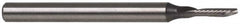 Accupro - 1/16" Cutting Diam x 1/4" Length of Cut, 1 Flute, Downcut Spiral Router Bit - Uncoated, Right Hand Cut, Solid Carbide, 1-1/2" OAL x 1/8" Shank Diam, Single Edge, 21° Helix Angle - Benchmark Tooling